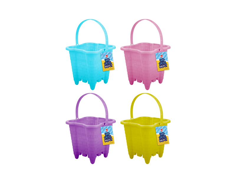 Plastic Sand Castle Bucket With Handle peace
